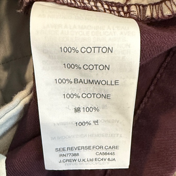 J Crew Chino Classic Eggplant Women's Shorts Size 2 - Picture 4 of 6